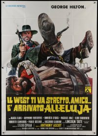 2c239 RETURN OF HALLELUJA Italian 2p 1972 great wacky spaghetti western art by Renato Casaro!