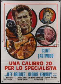 2c271 THUNDERBOLT & LIGHTFOOT Italian 2p 1974 different Avelli art of Eastwood, Bridges & Kennedy!