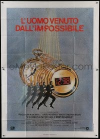 2c272 TIME AFTER TIME Italian 2p 1980 Malcolm McDowell as H.G. Wells, cool C.W. Taylor artwork!