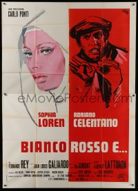 2c285 WHITE SISTER Italian 2p 1972 Brini art of sexy Sophia Loren as a nun & Adriano Celentano!