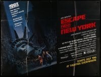 2c052 ESCAPE FROM NEW YORK subway poster 1981 Carpenter, Jackson art of decapitated Lady Liberty!
