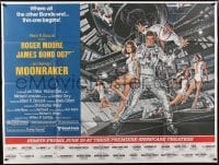 2c056 MOONRAKER subway poster 1979 art of Roger Moore as James Bond & sexy space babes by Goozee!