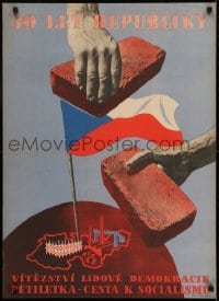 2d171 30 LET REPUBLIKY 24x33 Czech special poster 1948 Czechoslovakian independence