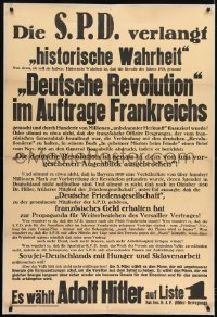 2d049 ES WAHLT ADOLF HITLER 32x48 German political campaign poster 1933 vote for Hitler in March