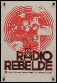 2d626 RADIO REBELDE signed 18x26 Cuban silkscreen poster 1980s by Suitberto Goire Castilla