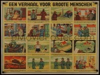 2d113 EEN VERHAAL VOOR GROOTE MENSCHEN 24x32 Belgian WWII war poster 1944 Nazi comic recruiting