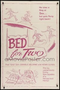 2f085 BED FOR TWO 1sh 1959 Rendez-vous avec la chance, funny, sex-capades of a Henpecked Henry!