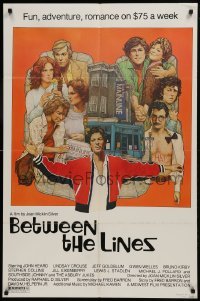 2f093 BETWEEN THE LINES 1sh 1977 Richard Amsel artwork, John Heard, fun, adventure & romance!