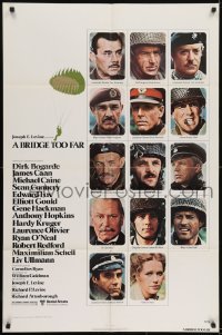 2f126 BRIDGE TOO FAR 1sh 1977 Michael Caine, Connery, cool art of hundreds of paratroopers!