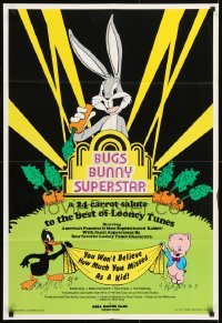 2f134 BUGS BUNNY SUPERSTAR 25x36 1sh 1975 Looney Tunes Daffy Duck & Porky Pig!