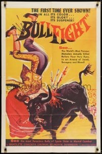 2f137 BULLFIGHT 1sh 1956 where death-defying men lock horns with terror, wonderful matador art!