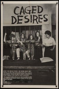 2f142 CAGED DESIRES 1sh 1970 girls-in-prison behind bars sexploitation!