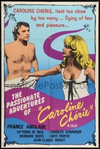 2f148 CAROLINE CHERIE 1sh 1970s held too close by too many -- dying of fear and pleasure...!