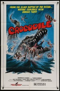 2f200 CROCODILE 1sh 1981 Chorake, wild art of giant croc eating naked girl!