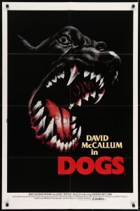 2f248 DOGS 1sh 1976 wild artwork of killer Doberman Pinscher dog barking and showing its teeth!