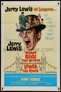 2f250 DON'T RAISE THE BRIDGE, LOWER THE RIVER 1sh 1968 wacky art of Jerry Lewis in London!