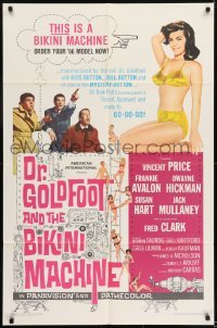2f252 DR. GOLDFOOT & THE BIKINI MACHINE 1sh 1965 Vincent Price, sexy babes with kiss & kill buttons!