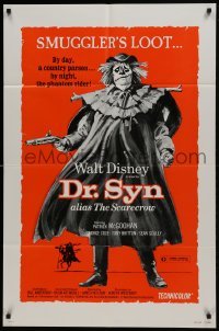 2f253 DR. SYN ALIAS THE SCARECROW 1sh R1972 Walt Disney, art of Patrick McGoohan as scarecrow!