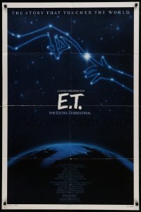 2f262 E.T. THE EXTRA TERRESTRIAL 1sh R1985 Drew Barrymore, Spielberg, cool Alvin art
