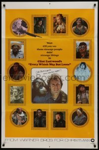 2f289 EVERY WHICH WAY BUT LOOSE teaser 1sh 1978 Clint Eastwood & Clyde the orangutan, lots of images