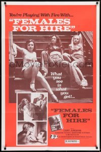 2f311 FEMALES FOR HIRE 1sh 1976 you're playing with fire, sexy prostitutes on steps!