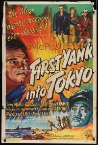 2f319 FIRST YANK INTO TOKYO style A 1sh 1945 Tom Neal & Barbara Hale in most daring mission ever!