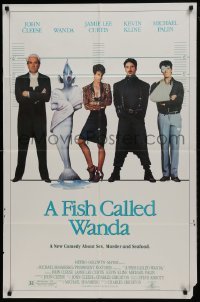 2f320 FISH CALLED WANDA 1sh 1988 John Cleese, Jamie Lee Curtis, Kline & Palin in police line up!