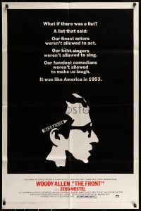 2f343 FRONT 1sh 1976 Woody Allen, Martin Ritt, 1950s Communist Scare blacklist in 1953 U.S.!