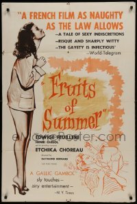 2f344 FRUITS OF SUMMER 1sh 1955 sexiest French Etchika Choreau is as naughty as the law allows!