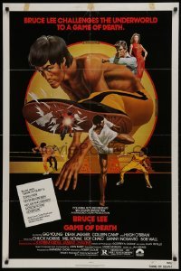 2f348 GAME OF DEATH 1sh 1979 Bruce Lee, cool Bob Gleason martial arts artwork!