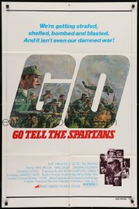 2f364 GO TELL THE SPARTANS 1sh 1978 cool Kunstler art of Burt Lancaster in Vietnam War!