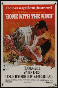 2f372 GONE WITH THE WIND 1sh R1980 Clark Gable, Vivien Leigh, Terpning artwork, all-time classic!