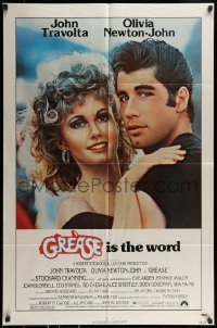 2f380 GREASE 1sh 1978 c/u of John Travolta & Olivia Newton-John in a most classic musical!