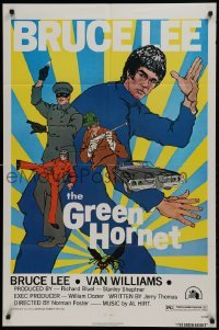 2f385 GREEN HORNET 1sh 1974 cool art of Van Williams & giant Bruce Lee as Kato!