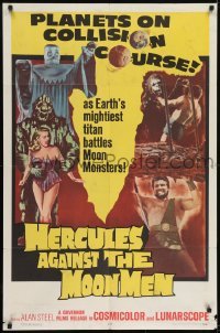 2f412 HERCULES AGAINST THE MOON MEN 1sh 1965 Earth's mightiest man Sergio Ciani vs monsters!