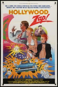 2f422 HOLLYWOOD ZAP 1sh 1986 Ben Frank, he came to Hollywood to find his dreams, wild art!
