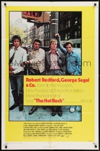 2f429 HOT ROCK 1sh 1972 Robert Redford, George Segal, cool cast portrait on the street!