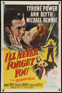 2f448 I'LL NEVER FORGET YOU 1sh 1951 Tyrone Power travels back in time to meet Ann Blyth!