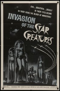 2f462 INVASION OF THE STAR CREATURES 1sh 1962 evil, beautiful, in their veins blood of monsters!