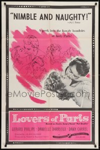 2f557 LOVERS OF PARIS 1sh 1958 Gerard Philipe, Dany Carrel, Duvivier's Pot-Bouille!