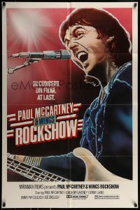 2f687 PAUL MCCARTNEY & WINGS ROCKSHOW 1sh 1980 art of him playing guitar & singing by Kozlowski!