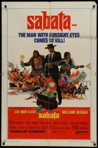 2f758 SABATA 1sh 1970 Lee Van Cleef, the man with gunsight eyes comes to kill, Thurston art!