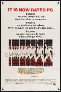 2f766 SATURDAY NIGHT FEVER 1sh R1979 multiple images of disco dancer Travolta, it's now rated PG!