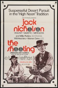 2f784 SHOOTING 1sh R1971 cool different artwork of cowboy Jack Nicholson!
