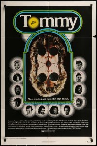 2f906 TOMMY 1sh 1975 The Who, Roger Daltrey, rock & roll, cool mirror image!
