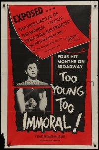 2f908 TOO YOUNG, TOO IMMORAL 1sh 1962 John Francis, he went down to sin, torridly realistic!