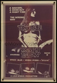 2f919 TROUBLE DOWN BELOW 25x36 1sh 1981 a bad girl, a good guy, a right time, the wrong way!