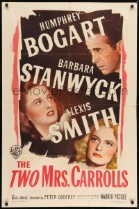 2f926 TWO MRS. CARROLLS 1sh 1947 Humphrey Bogart with Barbara Stanwyck & Alexis Smith!