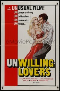 2f934 UNWILLING LOVERS 1sh 1977 uncompromising, unbelievable, great art of very sexy Jody Maxwell!