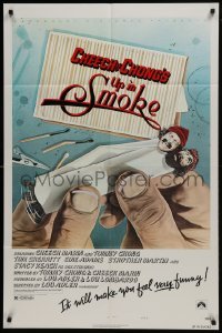2f936 UP IN SMOKE style B 1sh 1978 Cheech & Chong marijuana drug classic, great art!